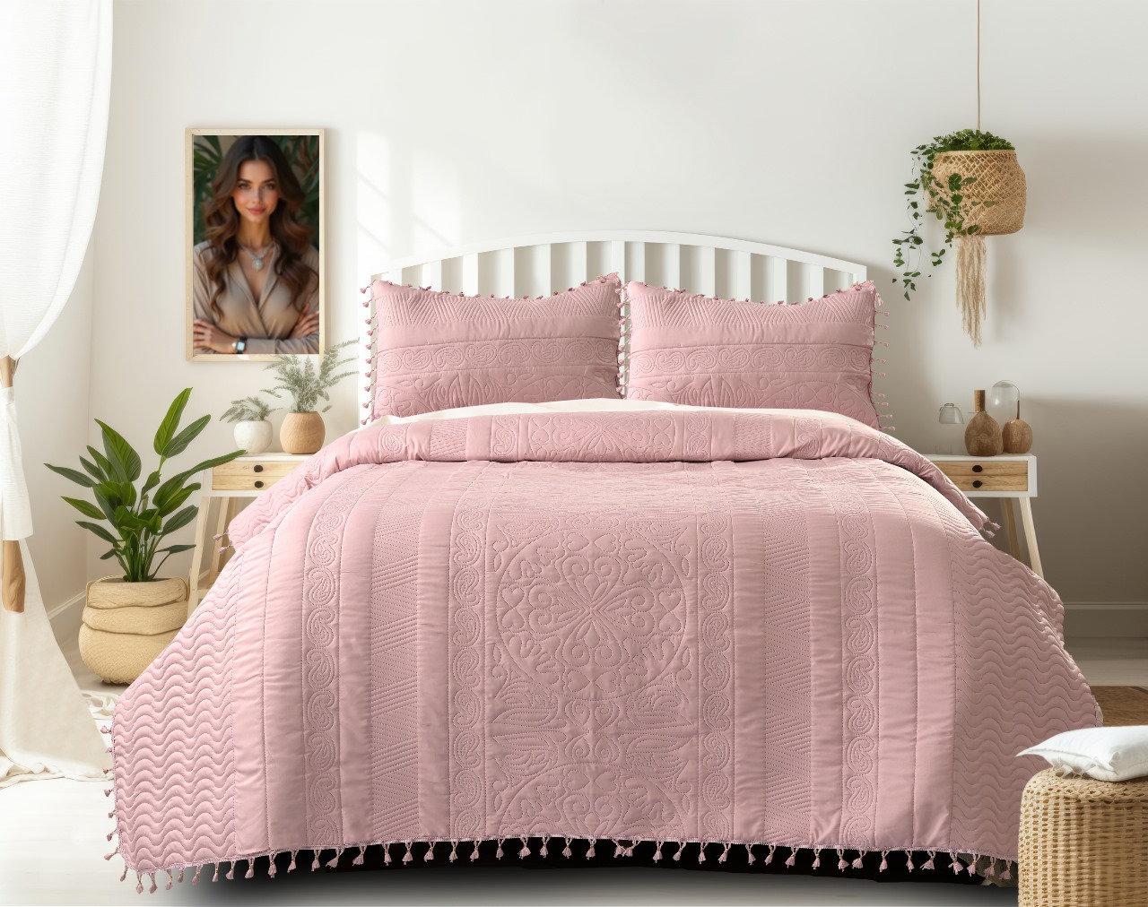 IVAZA 210 TC Cotton Double Bedsheet with 2 King Size Pillow Covers Soft Wrinkle Free Brethable Easy Care (90X90 Inches, 7 x 7.5 Feet Cream